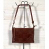 Sac cuir DAMIER marron