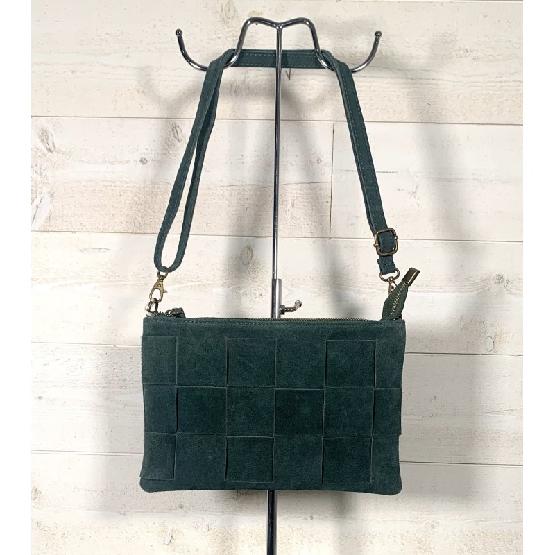 Sac cuir DAMIER vert