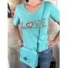 Tee shirt LOVE turquoise