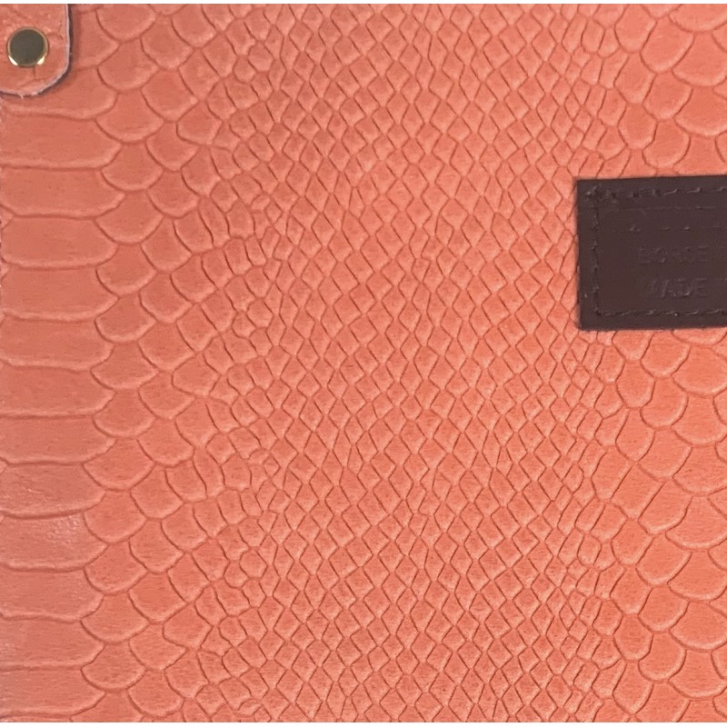 sac cuir croco corail