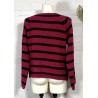 Pull rayé NINO framboise
