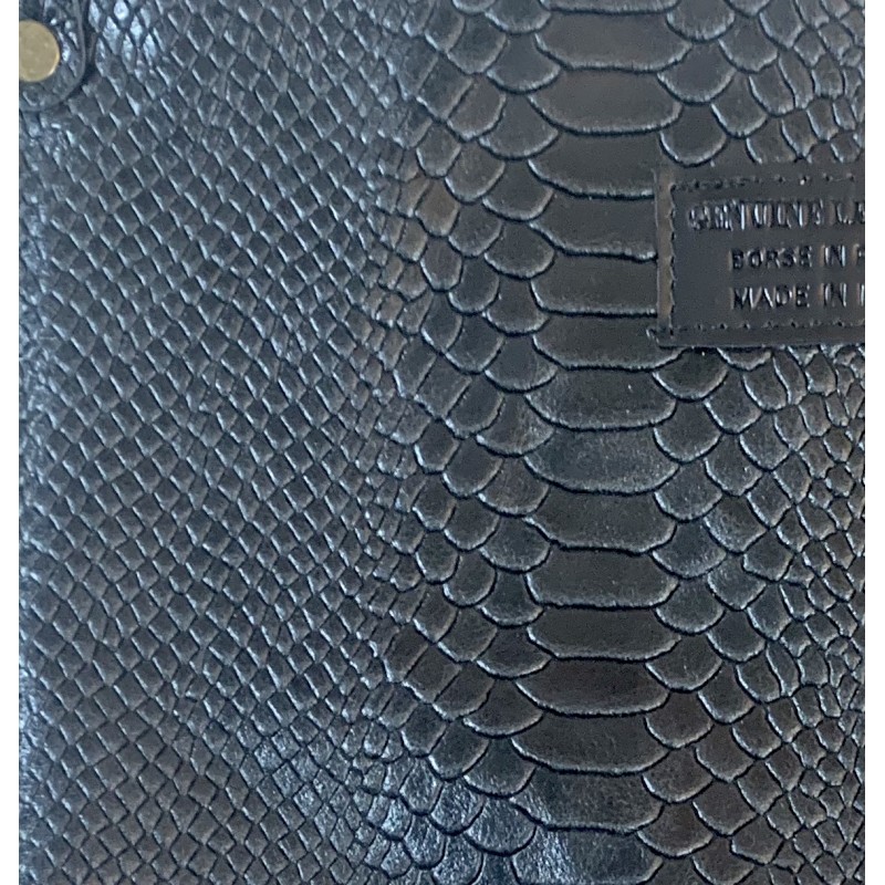 sac cuir croco noir