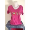 Tee shirt Love fushia