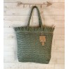Sac cabas paille kaki