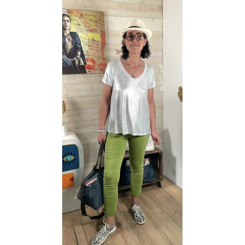 Tee shirt Lurex argent