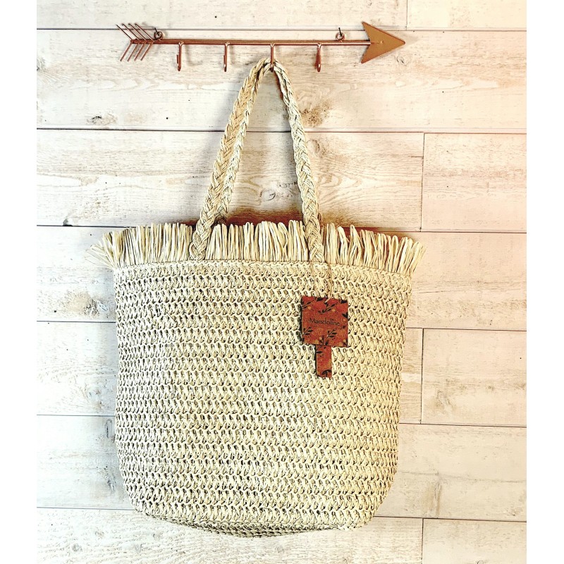 Sac cabas paille beige