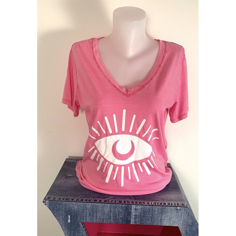 Tee shirt CARLA rose
