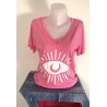Tee shirt CARLA rose