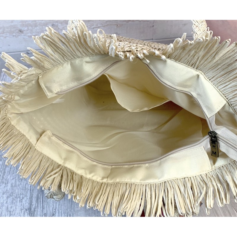 Sac cabas paille beige