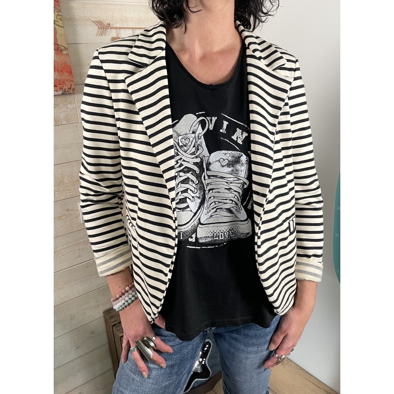Blazer NEST rayé noir