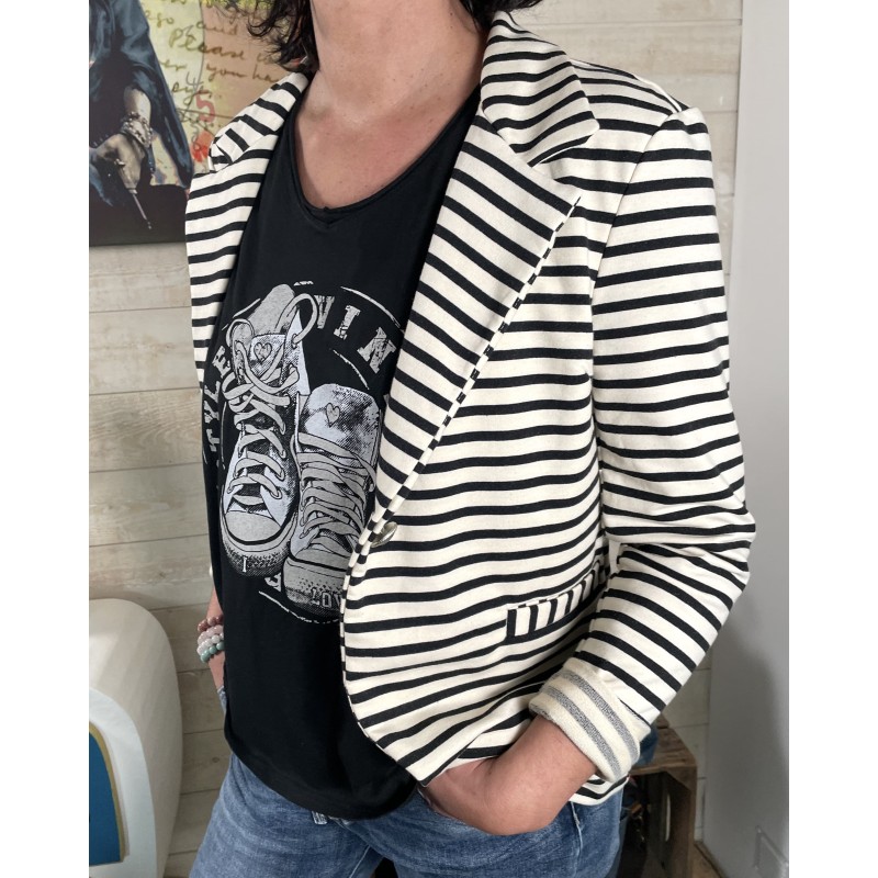 Blazer NEST rayé noir