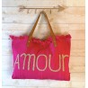 Sac cabas en coton fushia