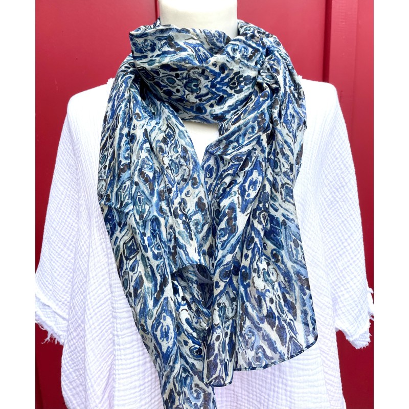 Foulard couleur bleu jean