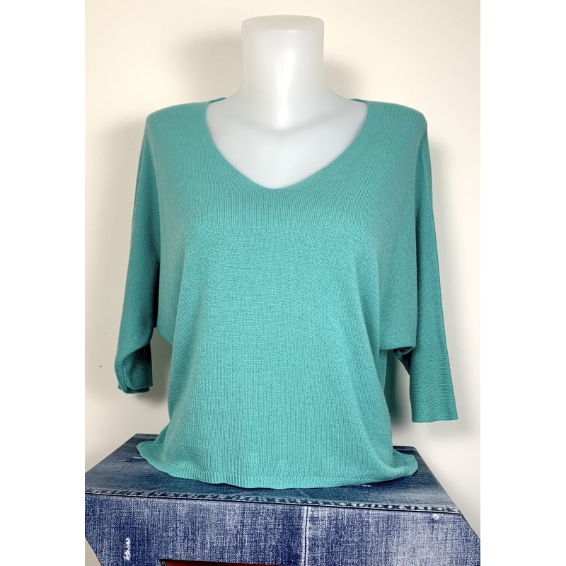 Pull Jojo vert d'eau