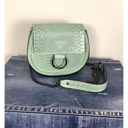 Sac cuir Python vert amande