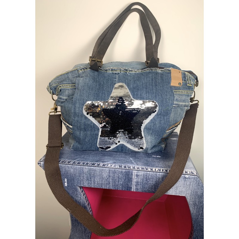 Sac jean cuir MISS
