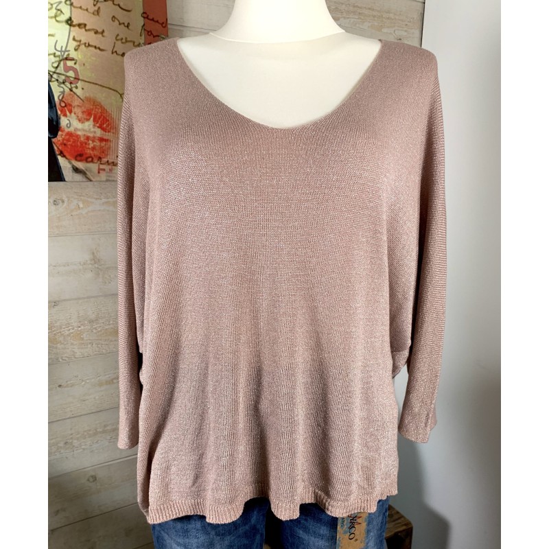 Pull MELON rose poudré