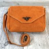 Sac en cuir véritable orange