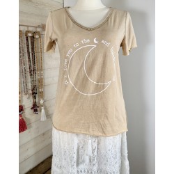 Tee shirt LUNE camel