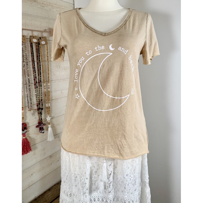 Tee shirt LUNE camel