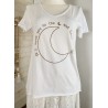 Tee shirt LUNE Blanc/beige