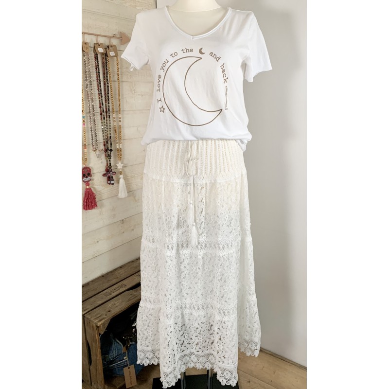 Tee shirt LUNE Blanc/beige