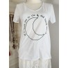 Tee shirt LUNE Blanc/kaki
