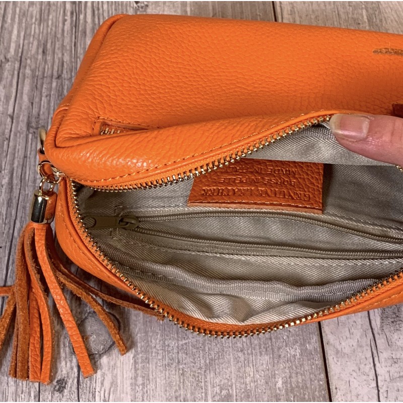 sac cuir cute orange
