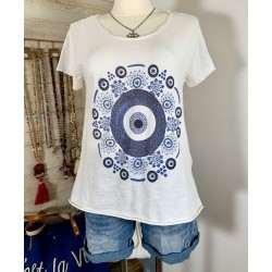 Tee shirt Rond Bleu jean