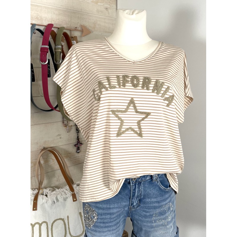 Tee shirt California beige
