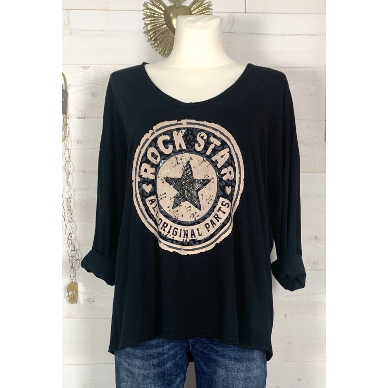 Tee shirt ROCK noir