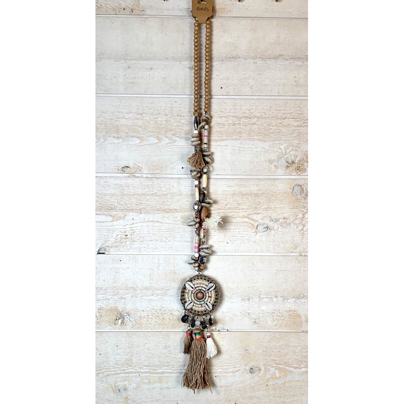 collier sautoir rond naturel