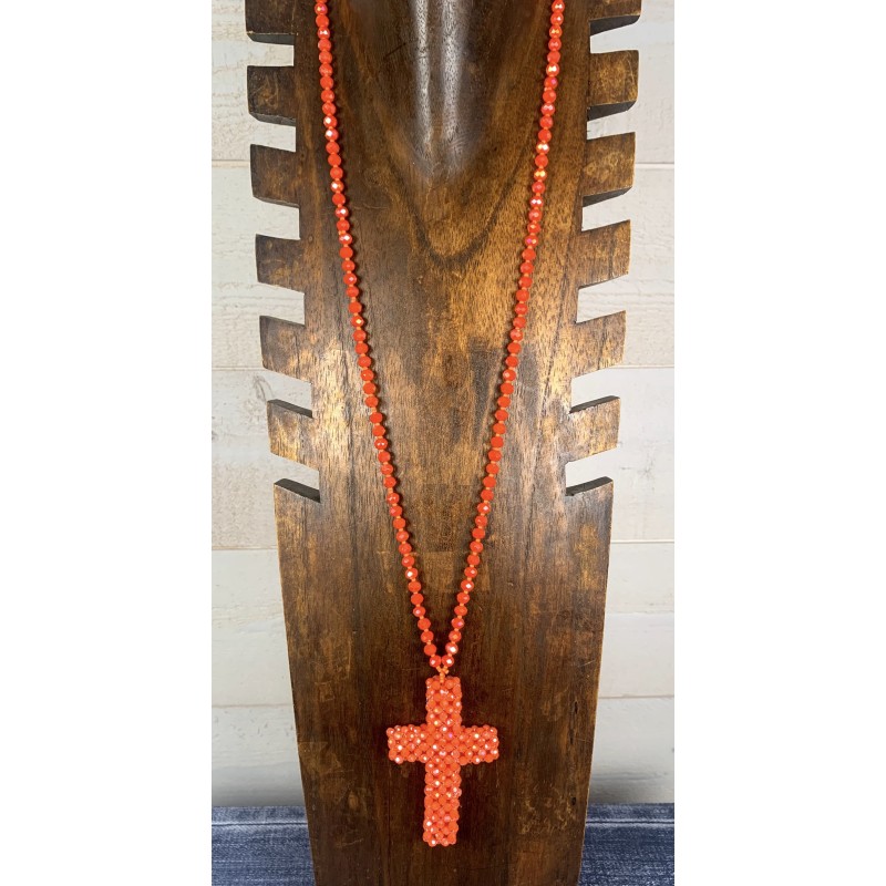 Collier CROIX orange