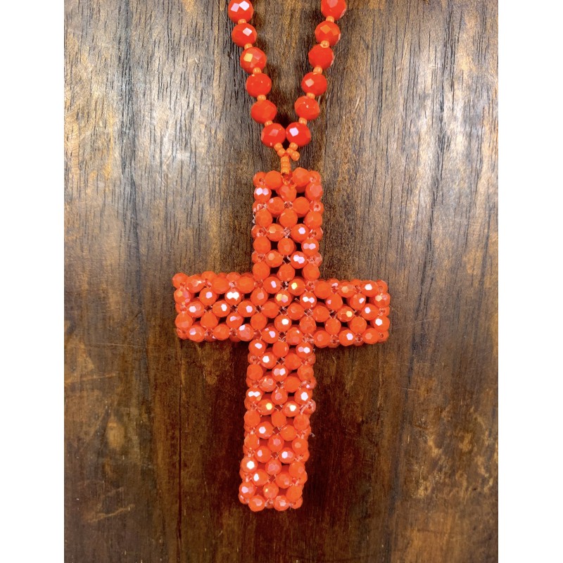 Collier CROIX orange