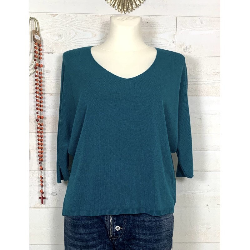 Pull Jojo bleu canard