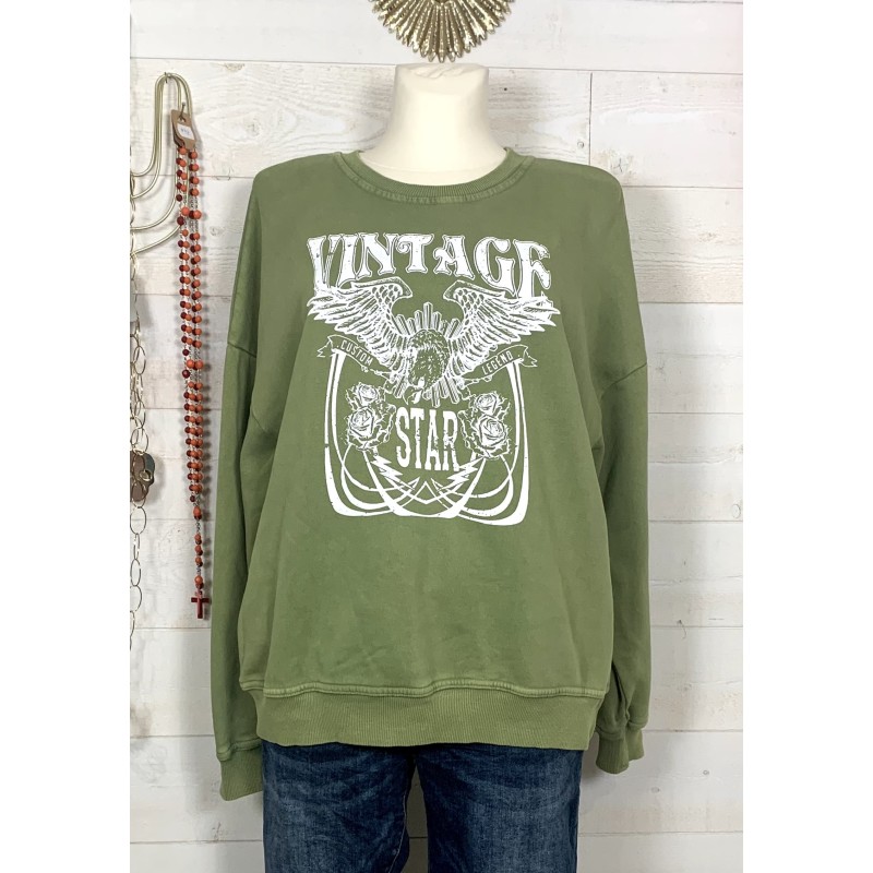 Sweat VINTAGE vert