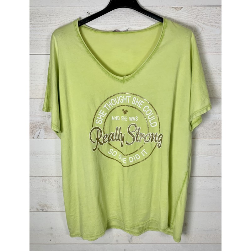 Tee shirt STRONG vert anis